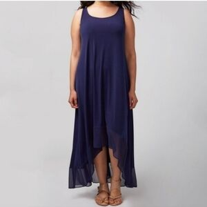 Elegant Navy Blue Sleeveless Dress